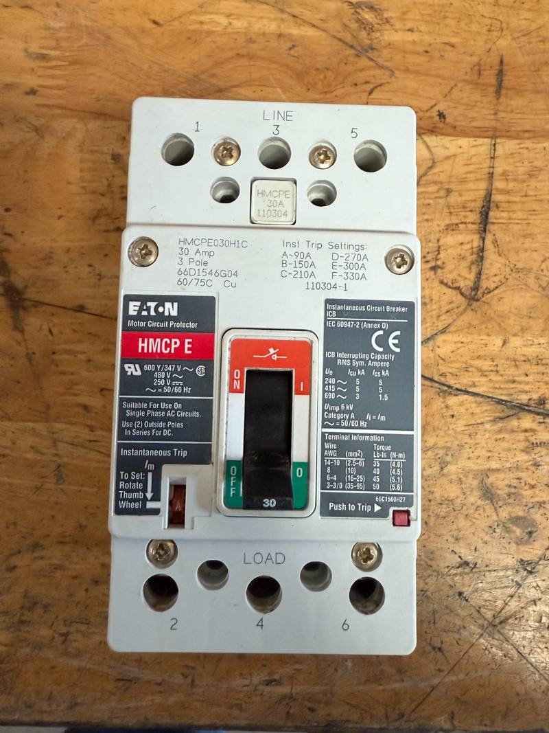 Eaton HMCP motor-circuit-protector breaker purchased from a Florida seller