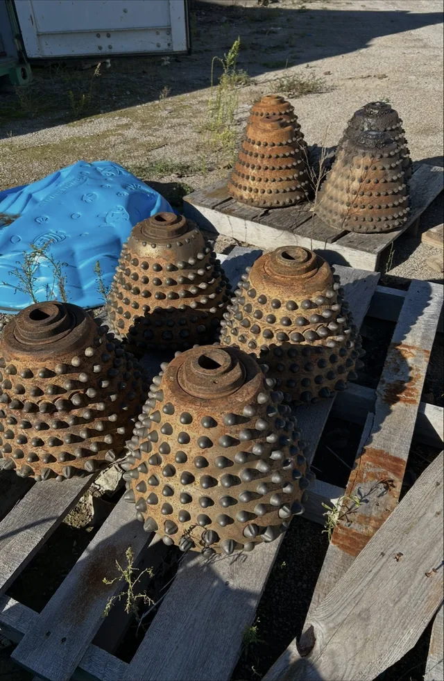 Additional view of palletized conical rock cutters