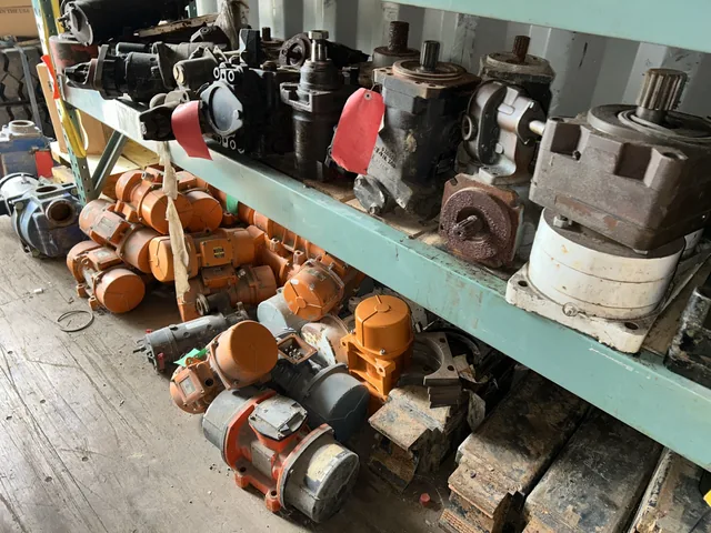 Valves, pipe fittings and industrial components in storage