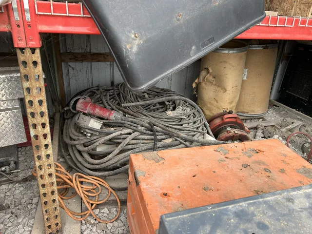 Mixed coiled cable from an equipment cleanout